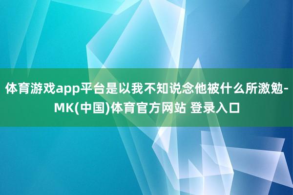 体育游戏app平台是以我不知说念他被什么所激勉-MK(中国)体育官方网站 登录入口