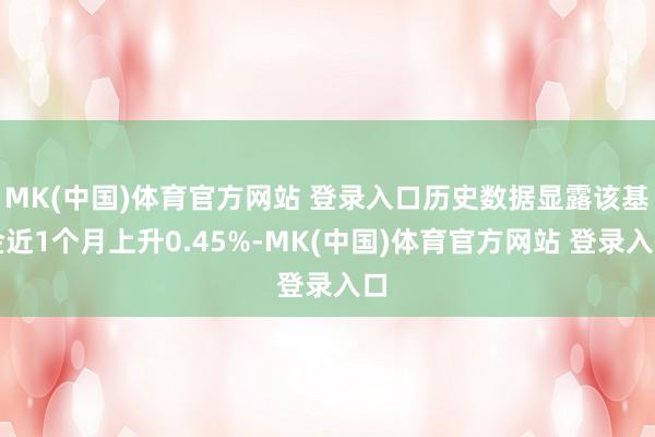 MK(中国)体育官方网站 登录入口历史数据显露该基金近1个月上升0.45%-MK(中国)体育官方网站 登录入口